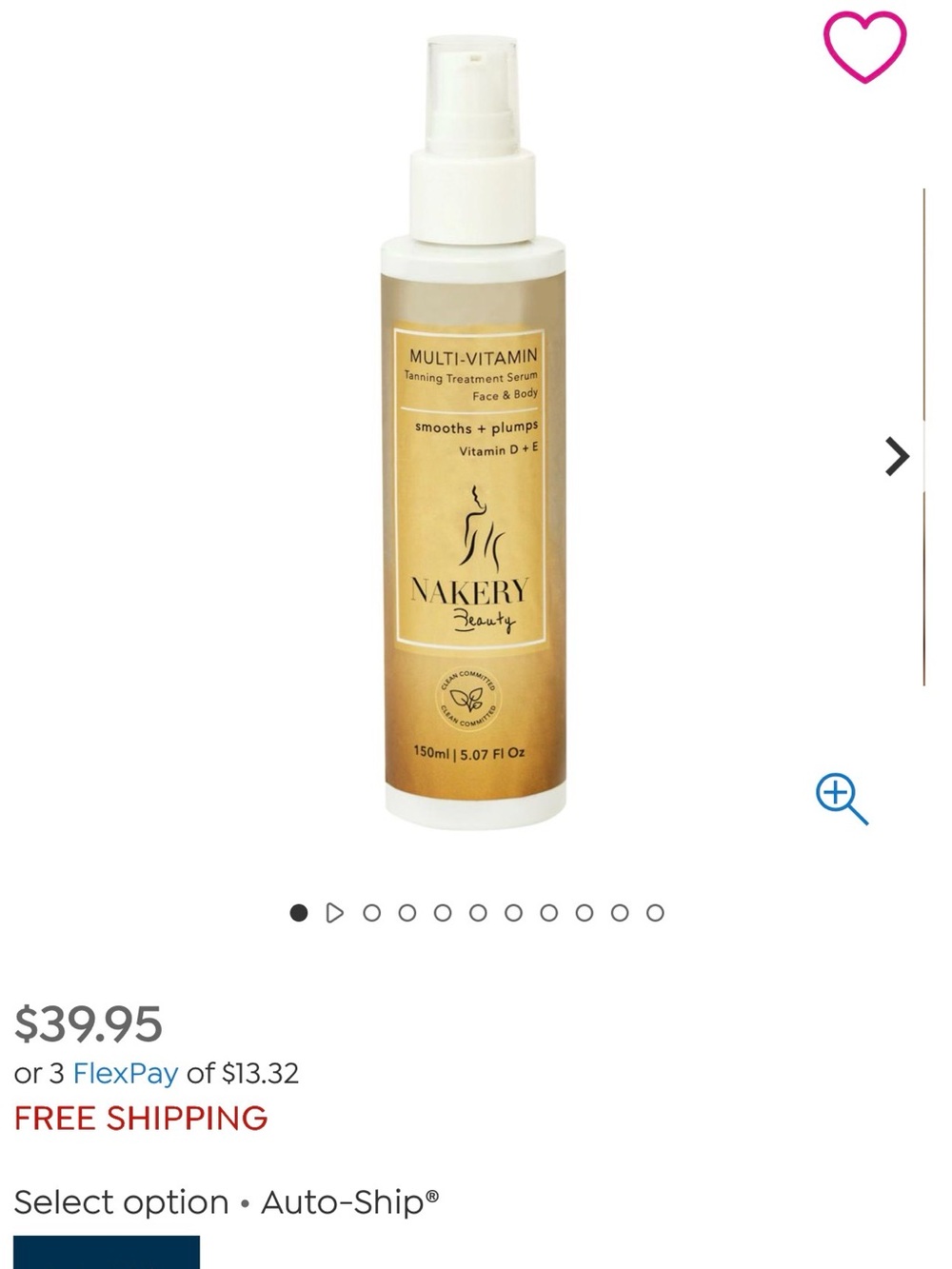 Nakery Beauty Multi-Vitamin Tanning Treatment Serum – Gold
